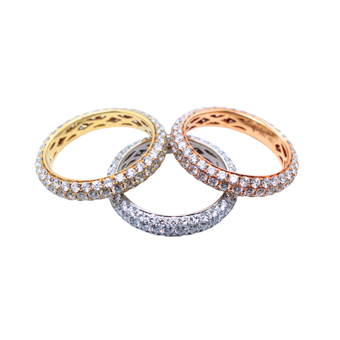 18k Rose Gold Eternity Diamond Ring 1.96 ctw