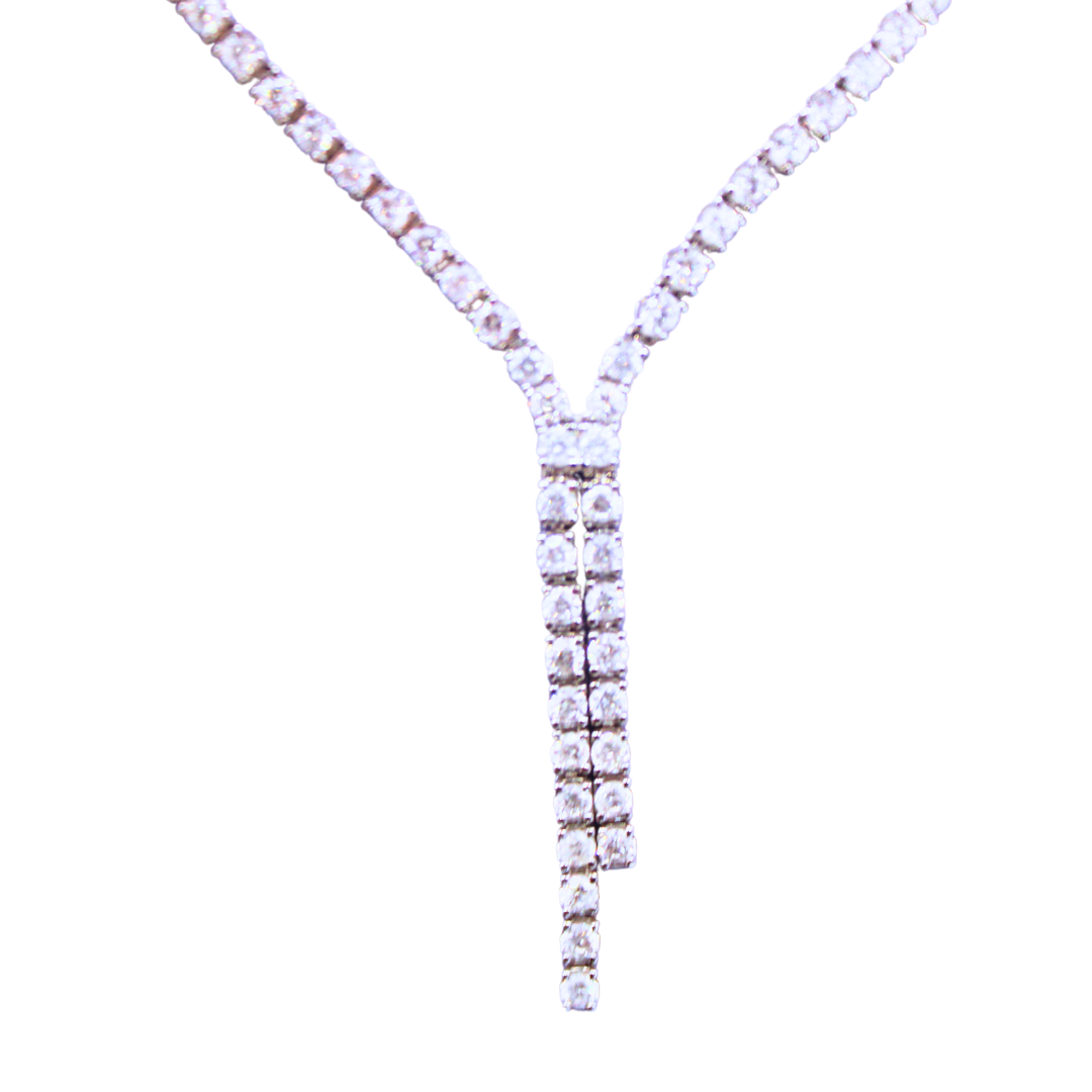 14k White Gold Tennis Necklace