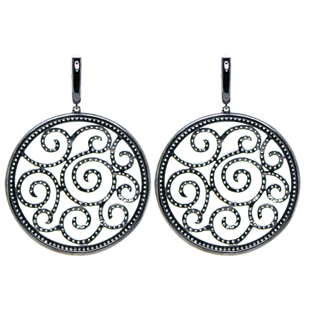 DIAMOND CIRCLE PAVE SET EARRINGS