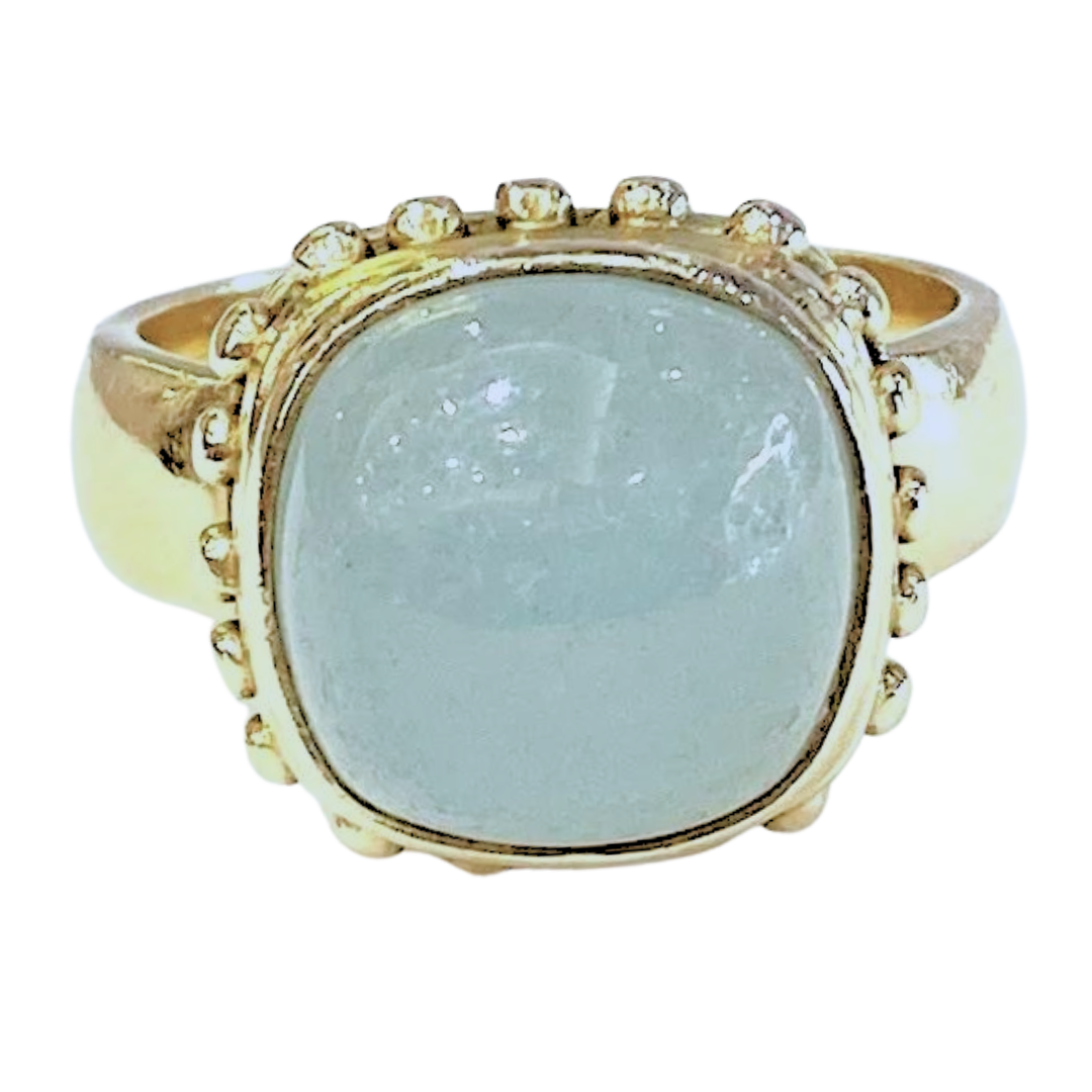 Chalcedony 14K Yellow Gold Fashion Ring 10.64 Grams