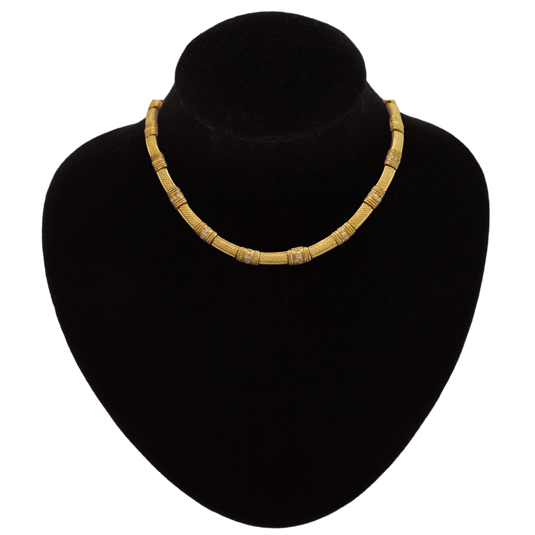 Judith Ripka 18k/14k Yellow Gold & Diamond Bar Chain 0.45 Cts. 7mm