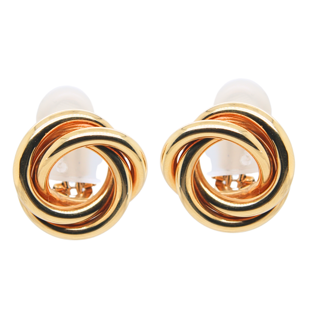 18KYG Swirl Shaped Stud Earrings 19.97 Grams