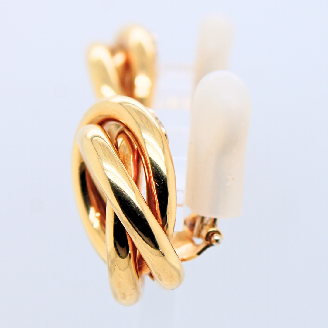 18KYG Swirl Shaped Stud Earrings 19.97 Grams