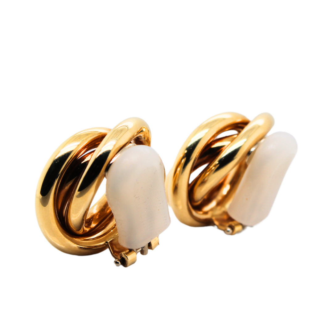 18KYG Swirl Shaped Stud Earrings 19.97 Grams