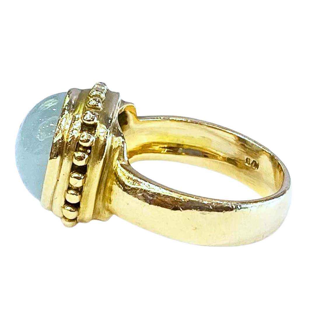 Chalcedony 14K Yellow Gold Fashion Ring 10.64 Grams
