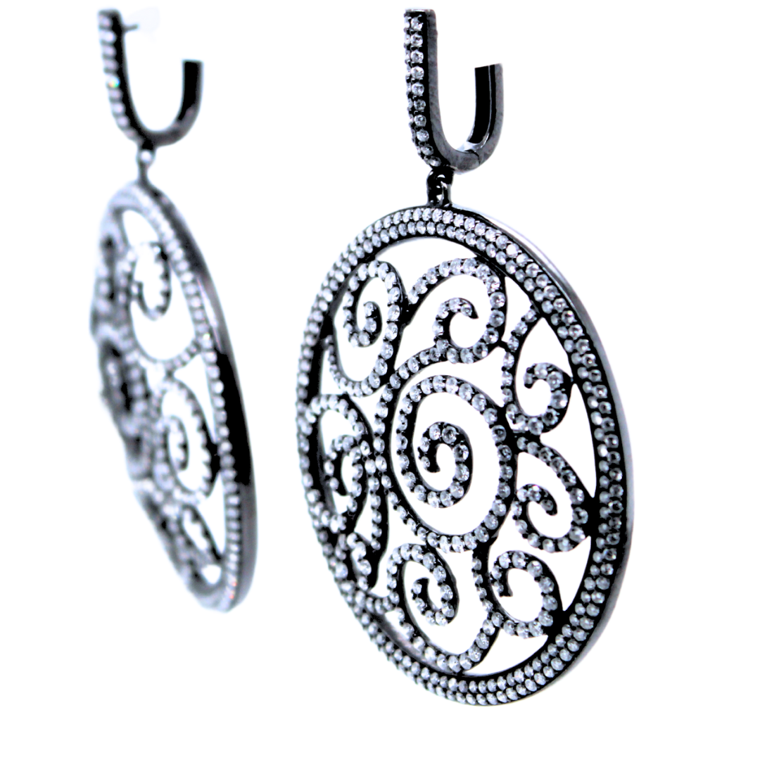 DIAMOND CIRCLE PAVE SET EARRINGS