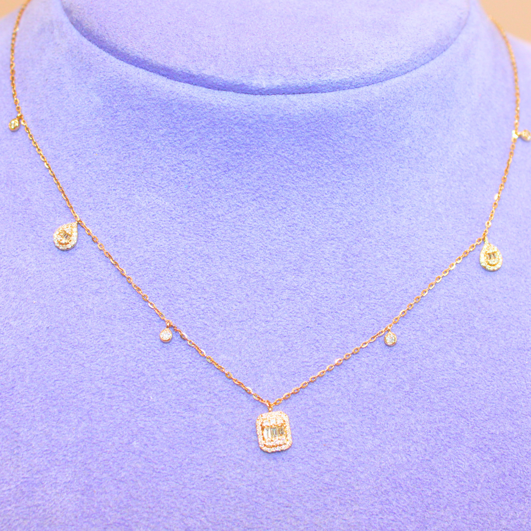 14k Yellow Gold Diamond Accent Necklace 0.36CTW