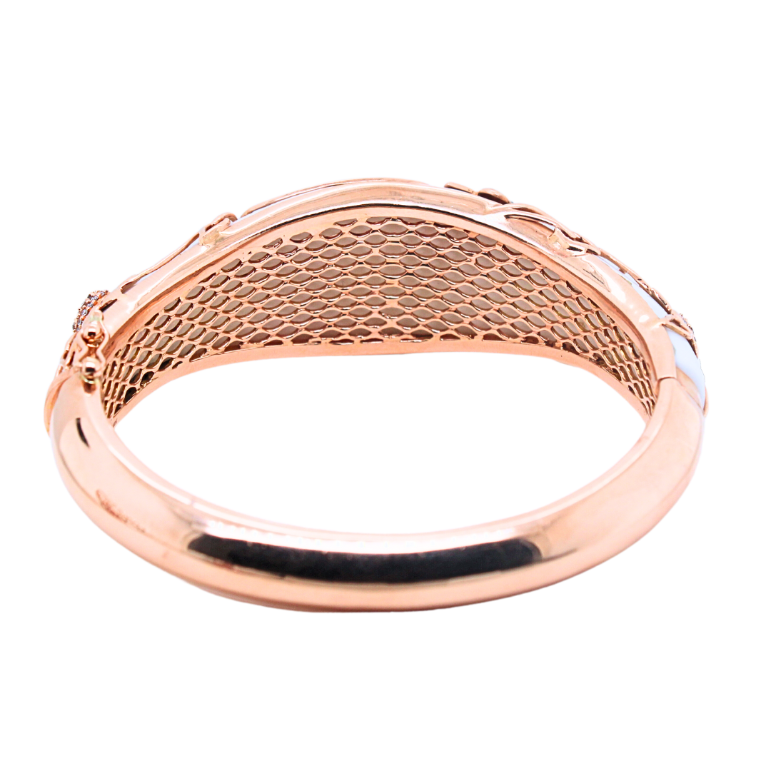 14KRG White Onyx & Diamond Bangle 2.00Cts