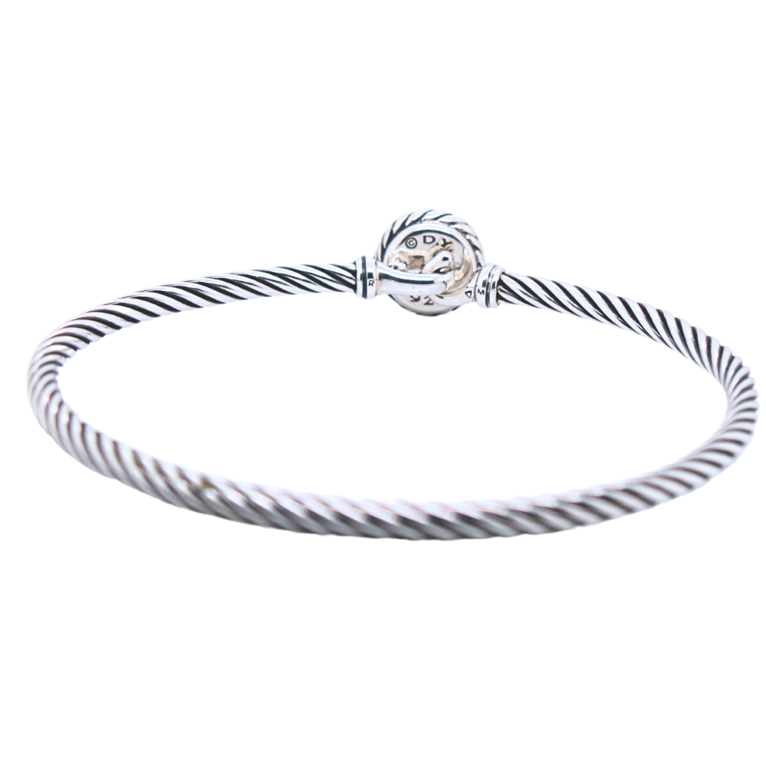 DAVID YURMAN Sterling Silver Amethyst 3mm Chatelaine Bracelet w/box