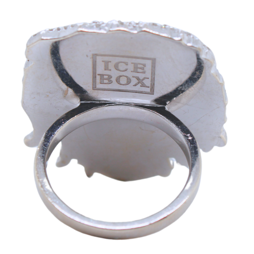 Lil Pump Ice Box 14 K White Gold Diamond Face Ring 5.00 Carats