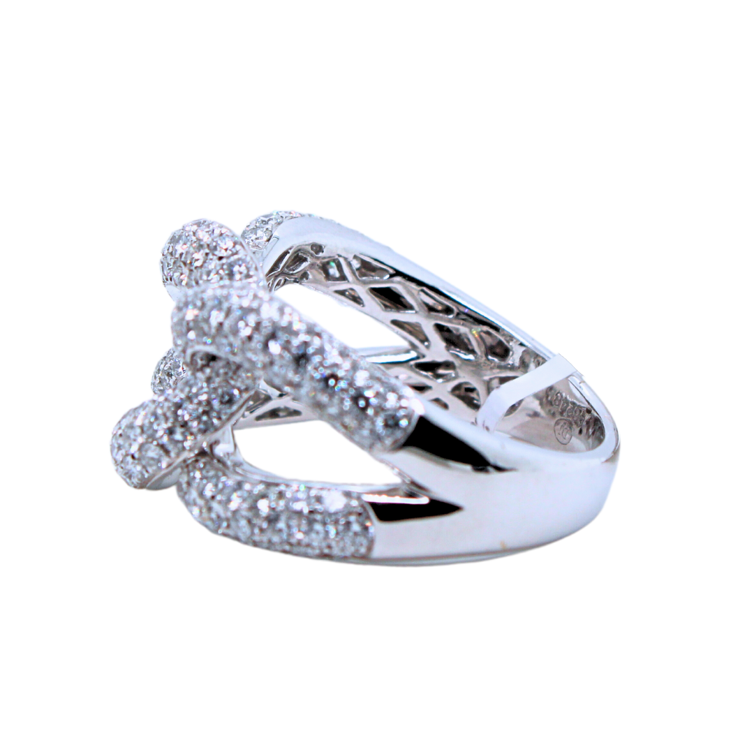 18K WHITE GOLD CUBAN LINK RING