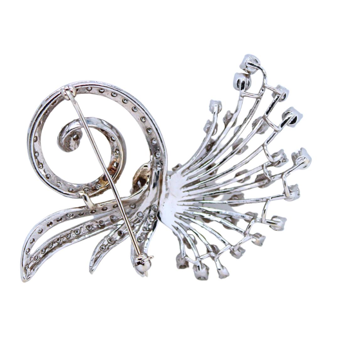 Vintage Platinum Spray Diamond Pin