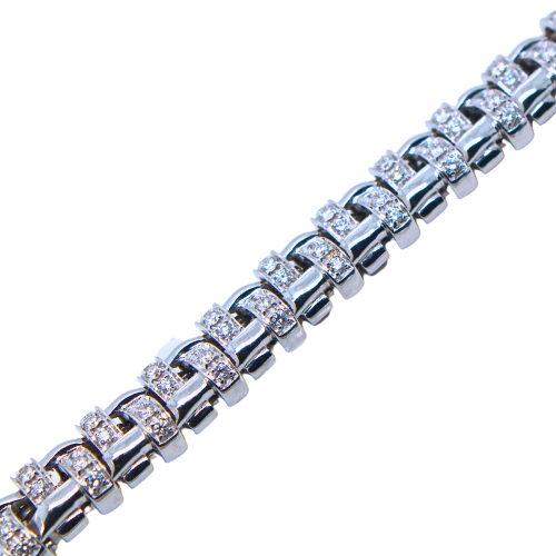 Tiffany & Co 18k Gold Diamond Basket Weave Bracelet