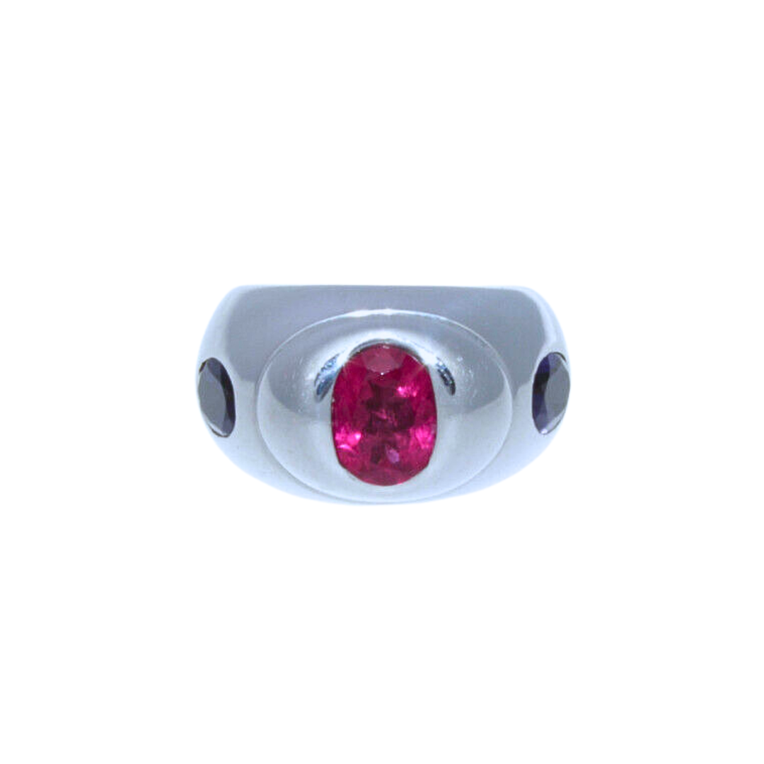 18K White Gold Christian Dior Rubelite-Tanzanite Ring