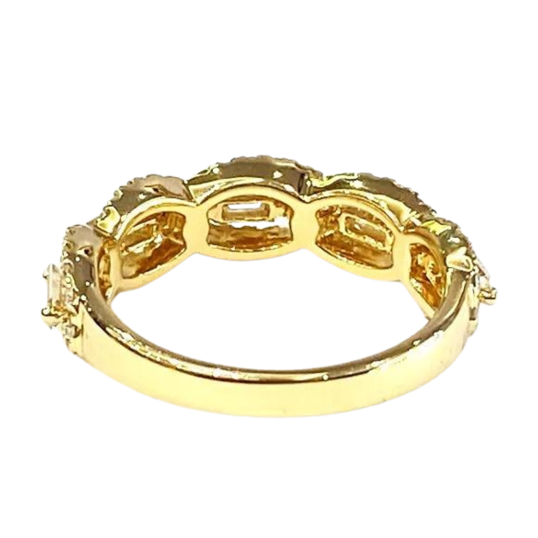Diamond 18KYG Chain Link Ring 0.98 Carats