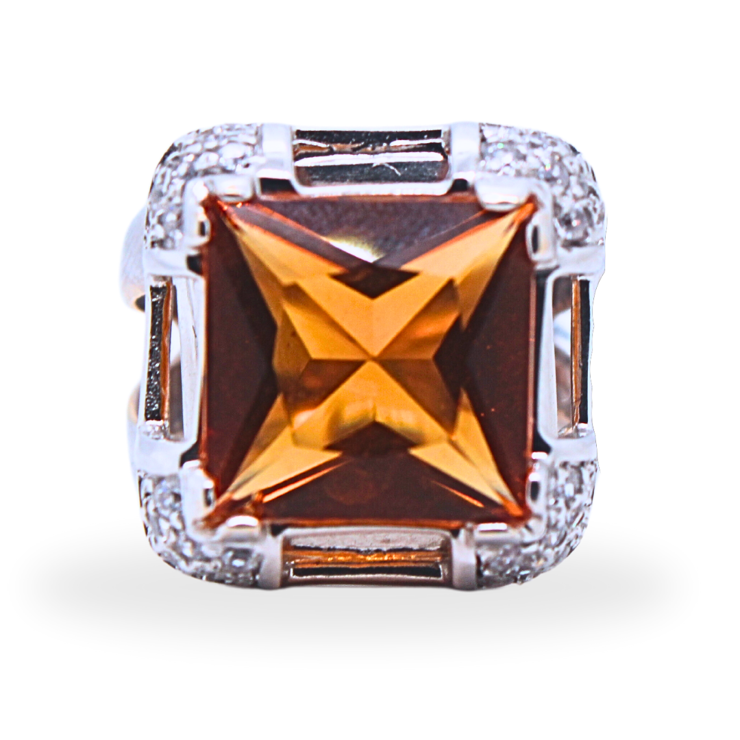 18k White Gold Citrine Ring
