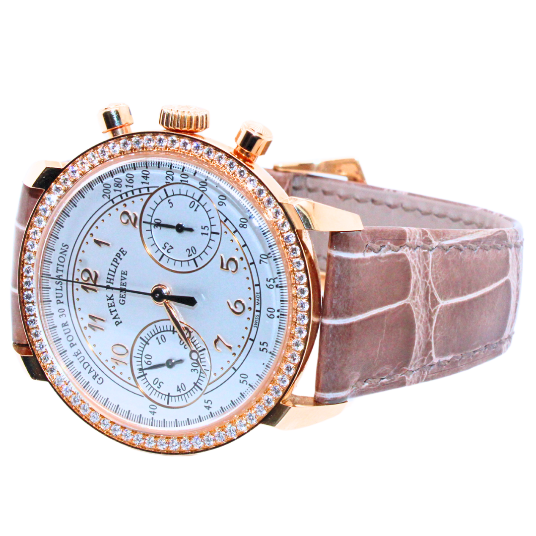 Patek Phillippe 18K Rose Gold Chronograph Complications 7150/250R-001 with Case