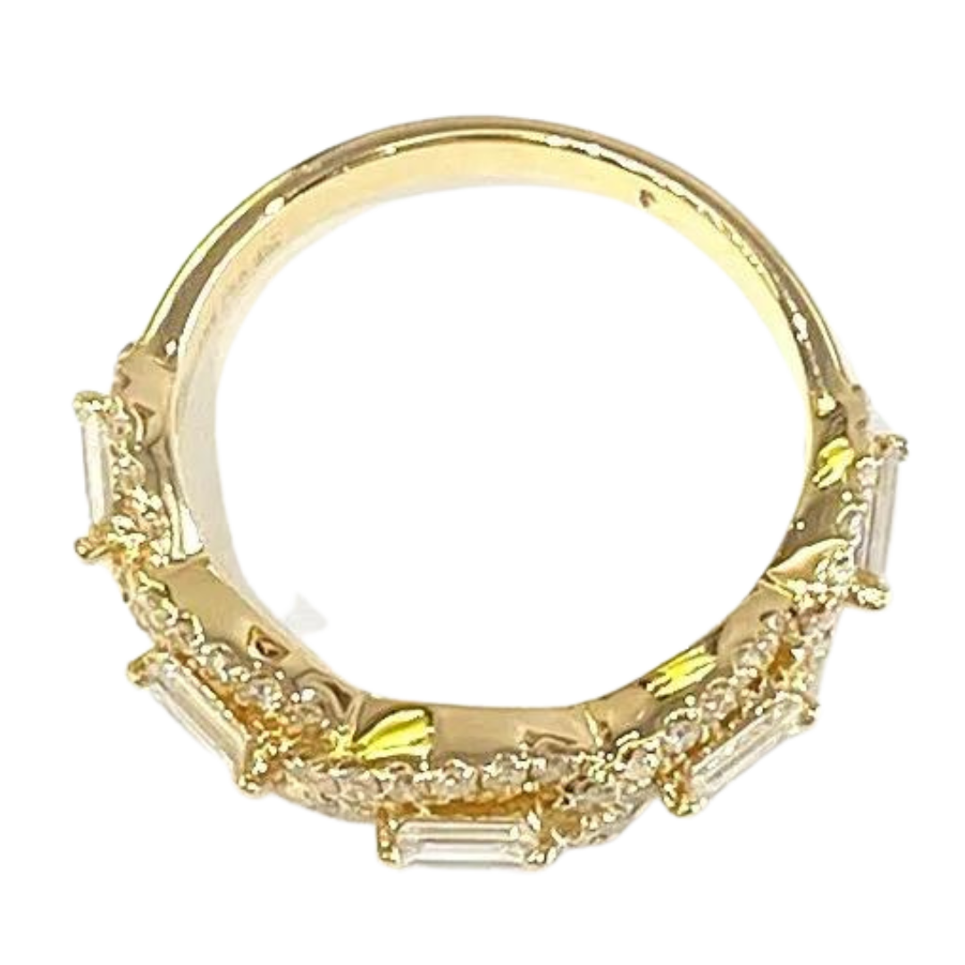 Diamond 18KYG Chain Link Ring 0.98 Carats