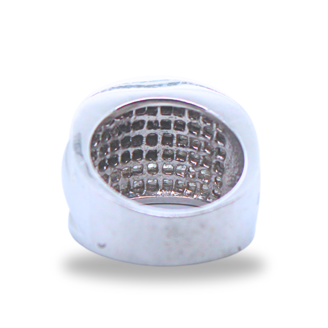 6 Row Princess Invisible Diamond Ring 4.5Cts