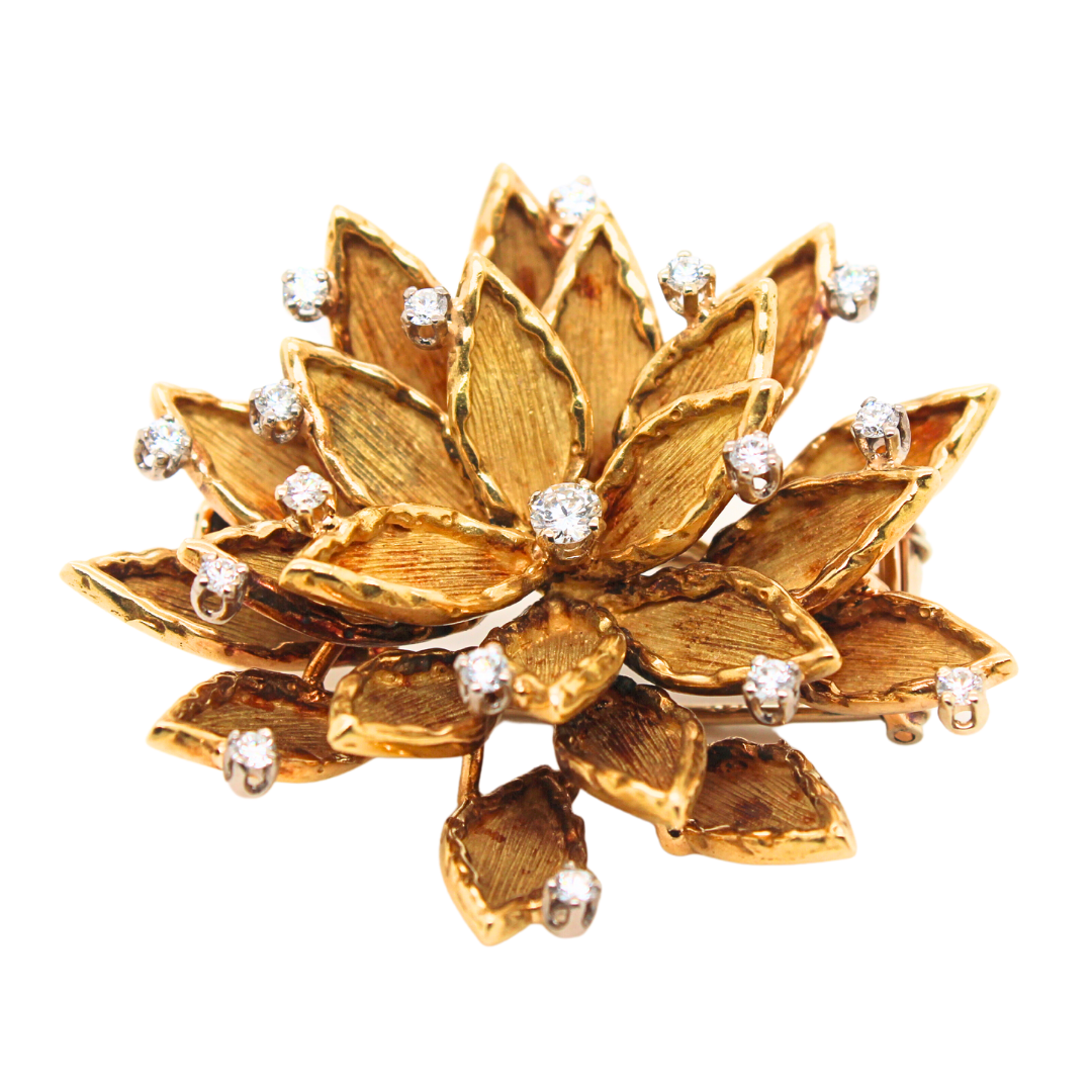Boucheron Paris Yellow Gold Flower Brooch/ Pin