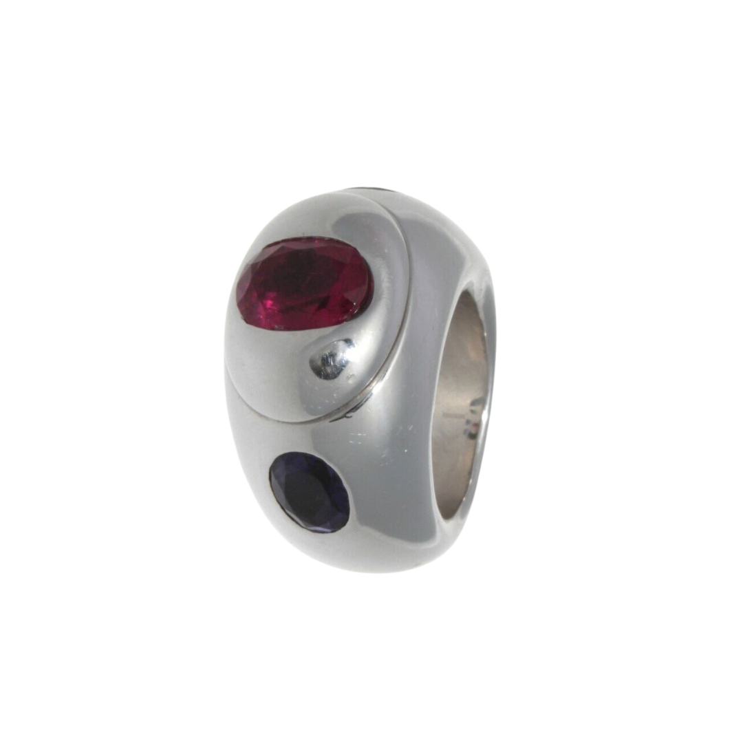 18K White Gold Christian Dior Rubelite-Tanzanite Ring