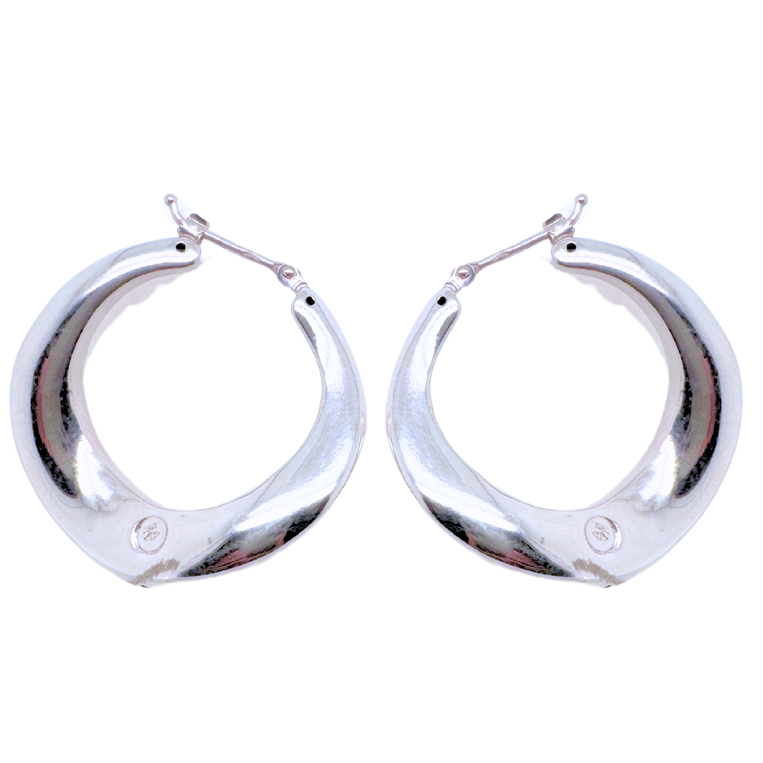 18k White Gold Circular Earrings