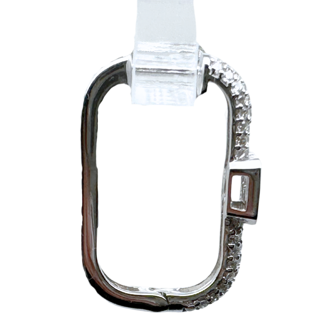 18k Diamond Rectangular Huggies Hoop Earrings 0.85CTW