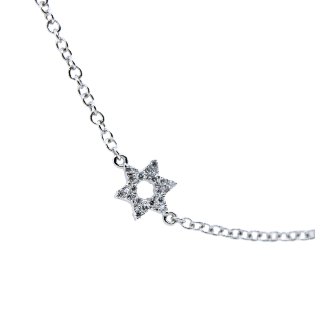 18k White Gold Star by David Diamond Necklace 0.83Cts