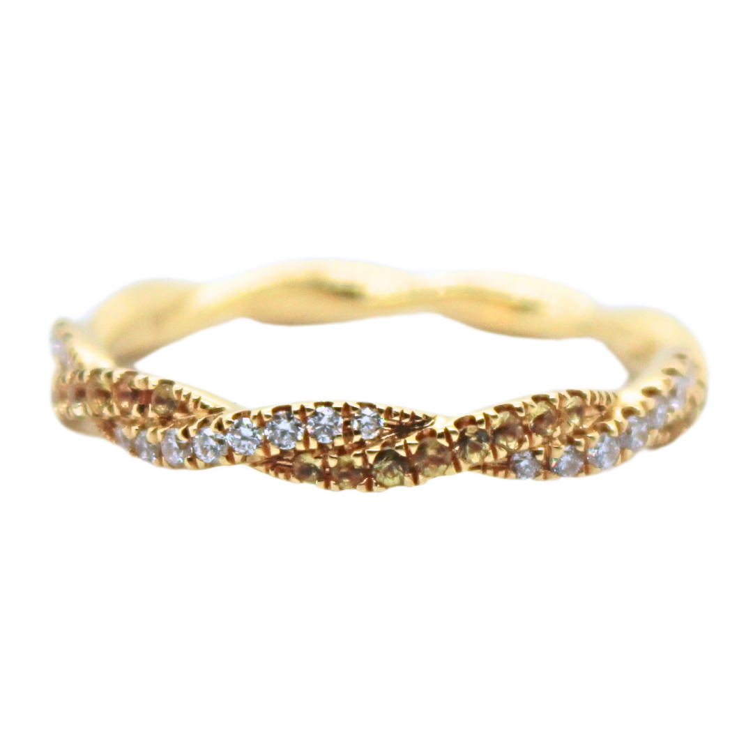 18k Yellow Gold Round Diamond Ring 0.27cts