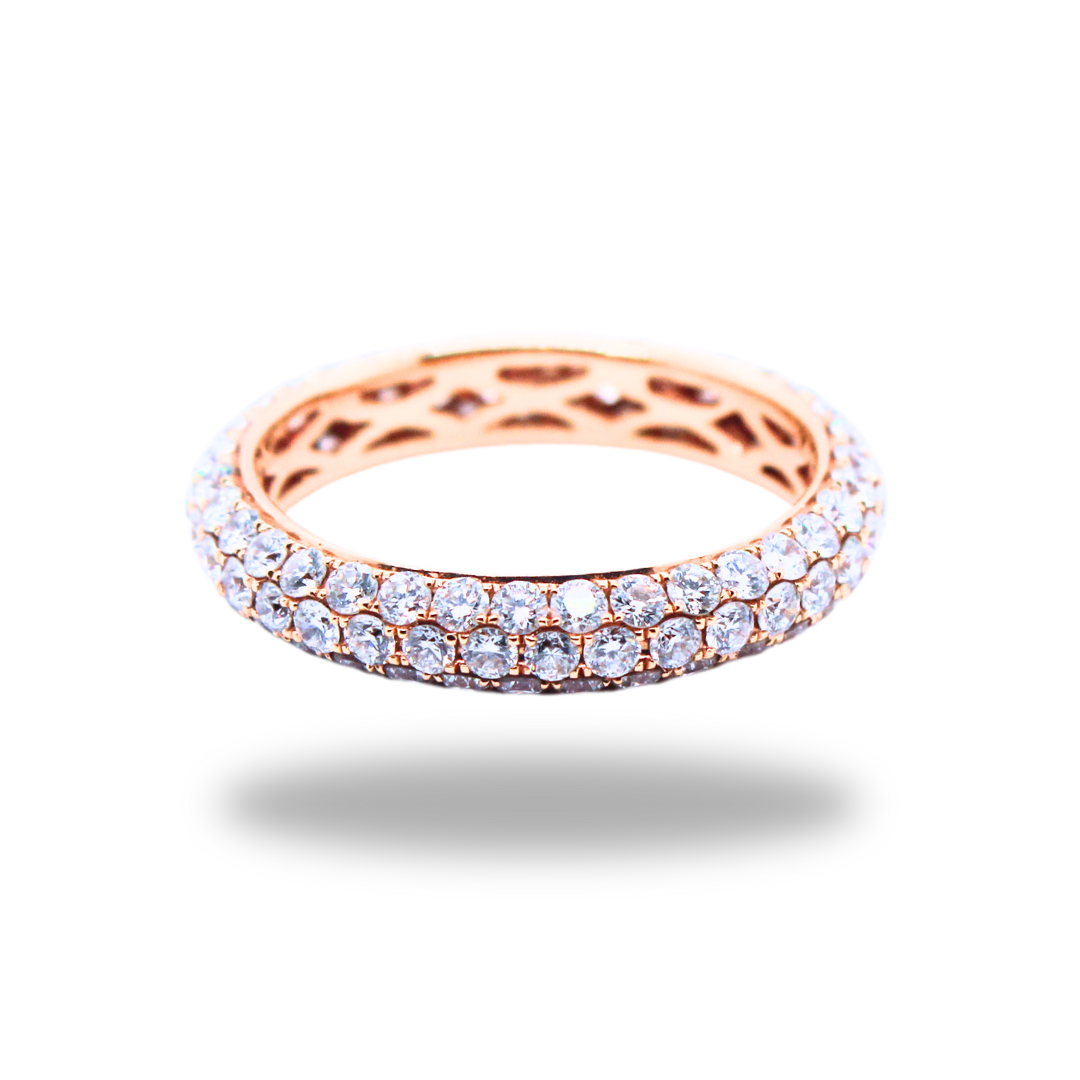 18k Rose Gold Eternity Diamond Ring 1.96 ctw