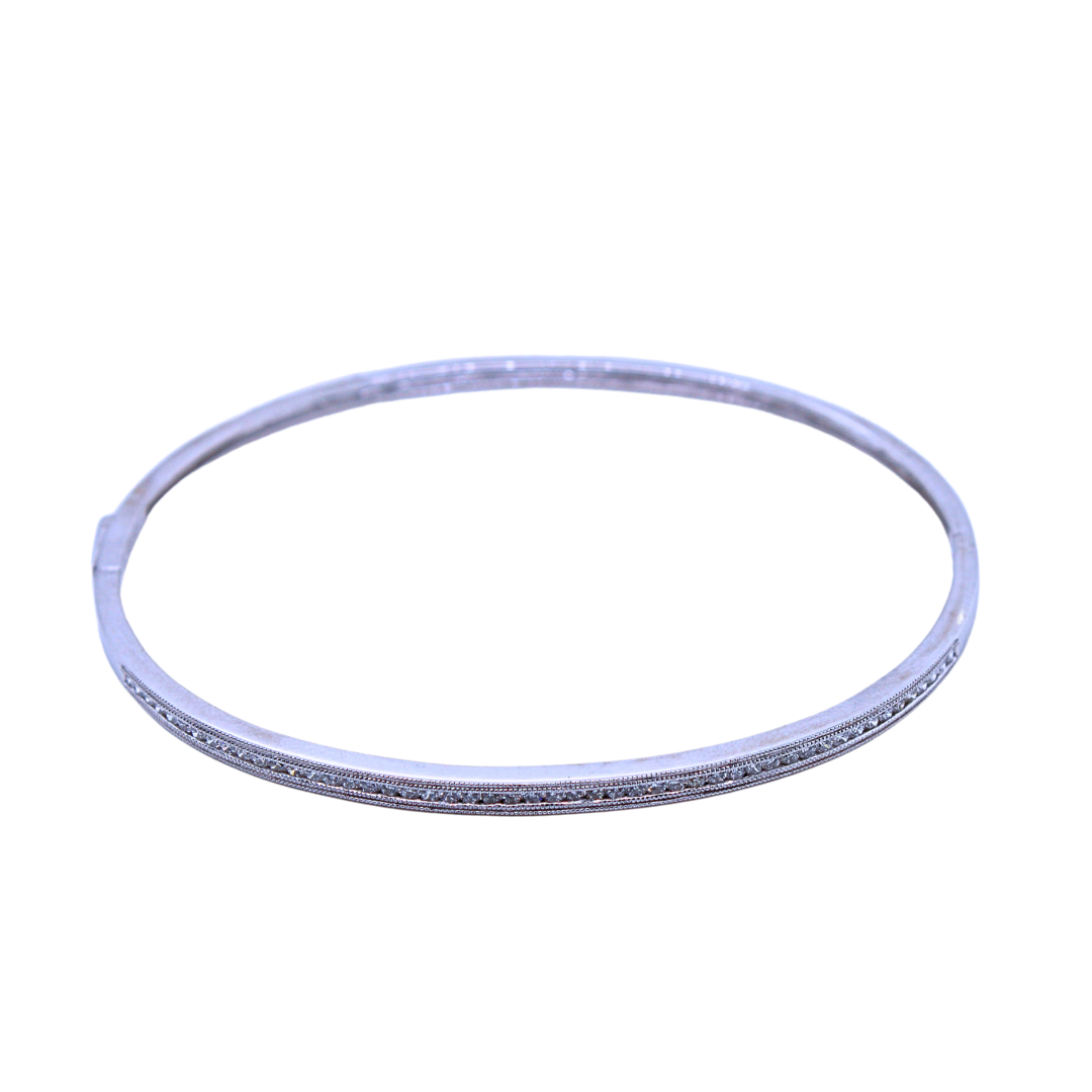 18K White Gold Diamond Bangle