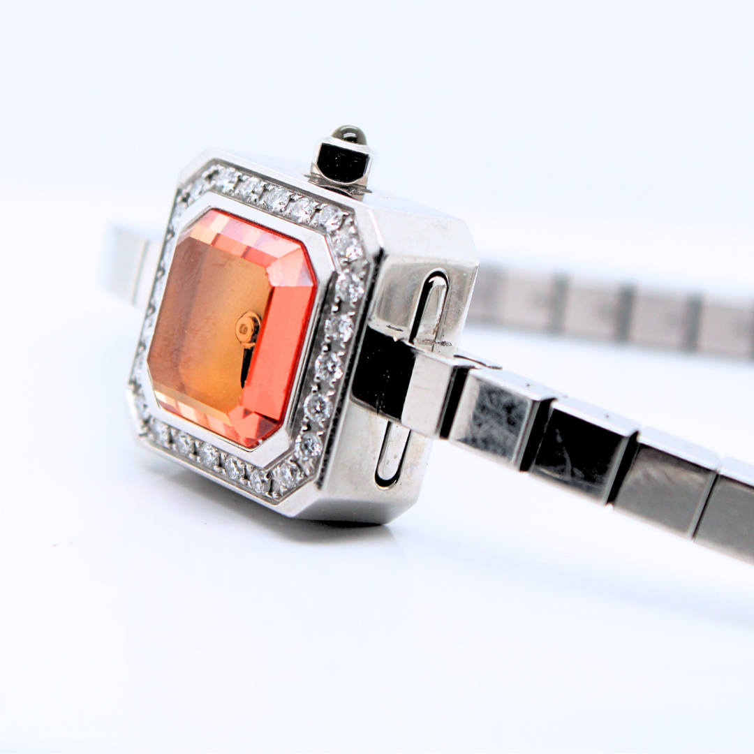 Corum Sugar Cube Stainless Steel Diamond Quartz Watch 137.428.47