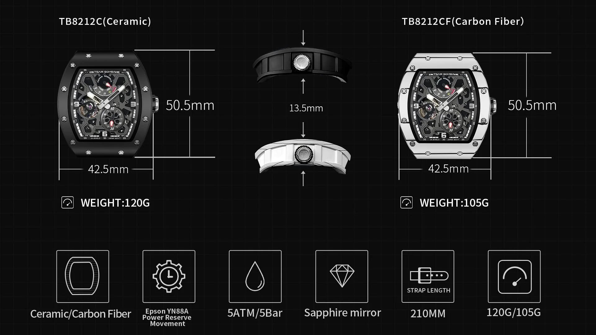 Tsar Bomba Elemental Series-Automatic Watch TB8212