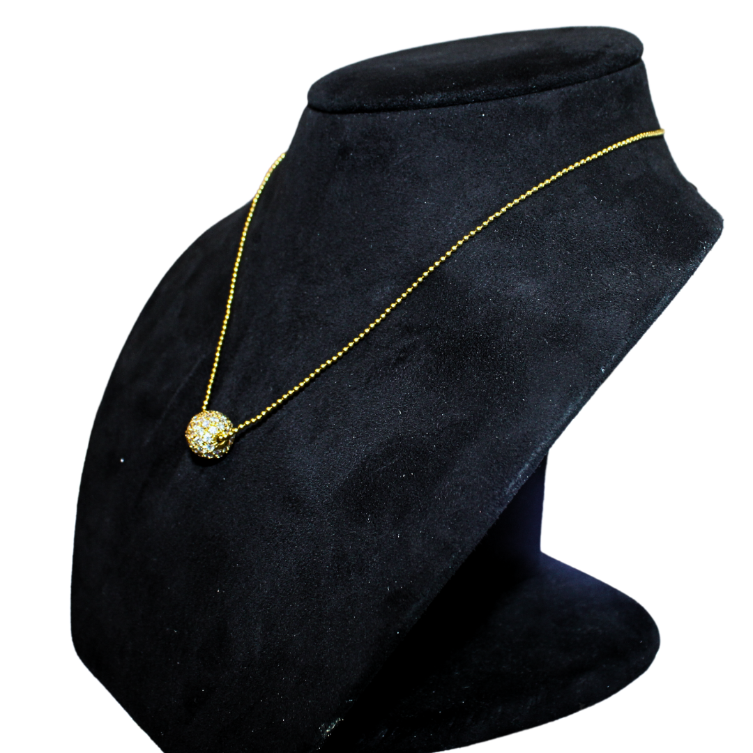 Round Ball Diamond Pendant Necklace
