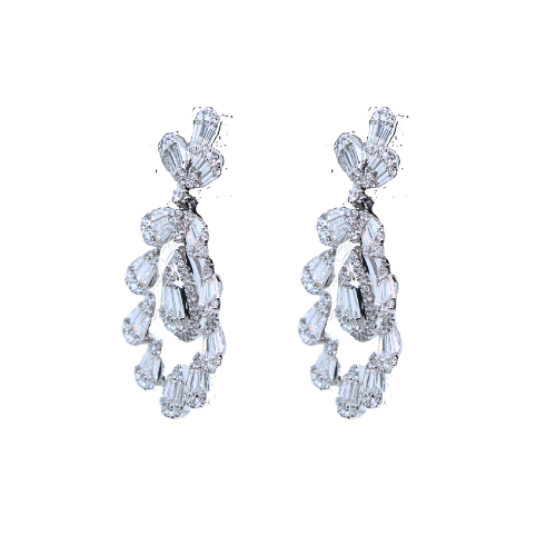 18K White Gold Diamond Earrings