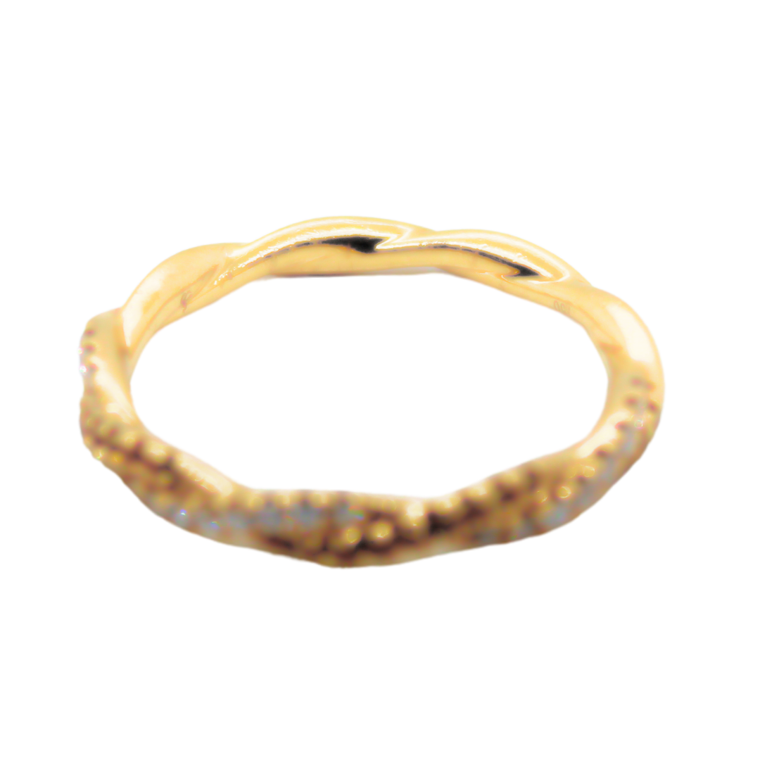 18k Yellow Gold Round Diamond Ring 0.27cts