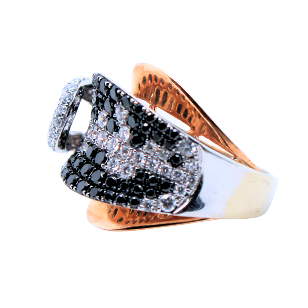 18k Rose and White Gold Fashion Ring