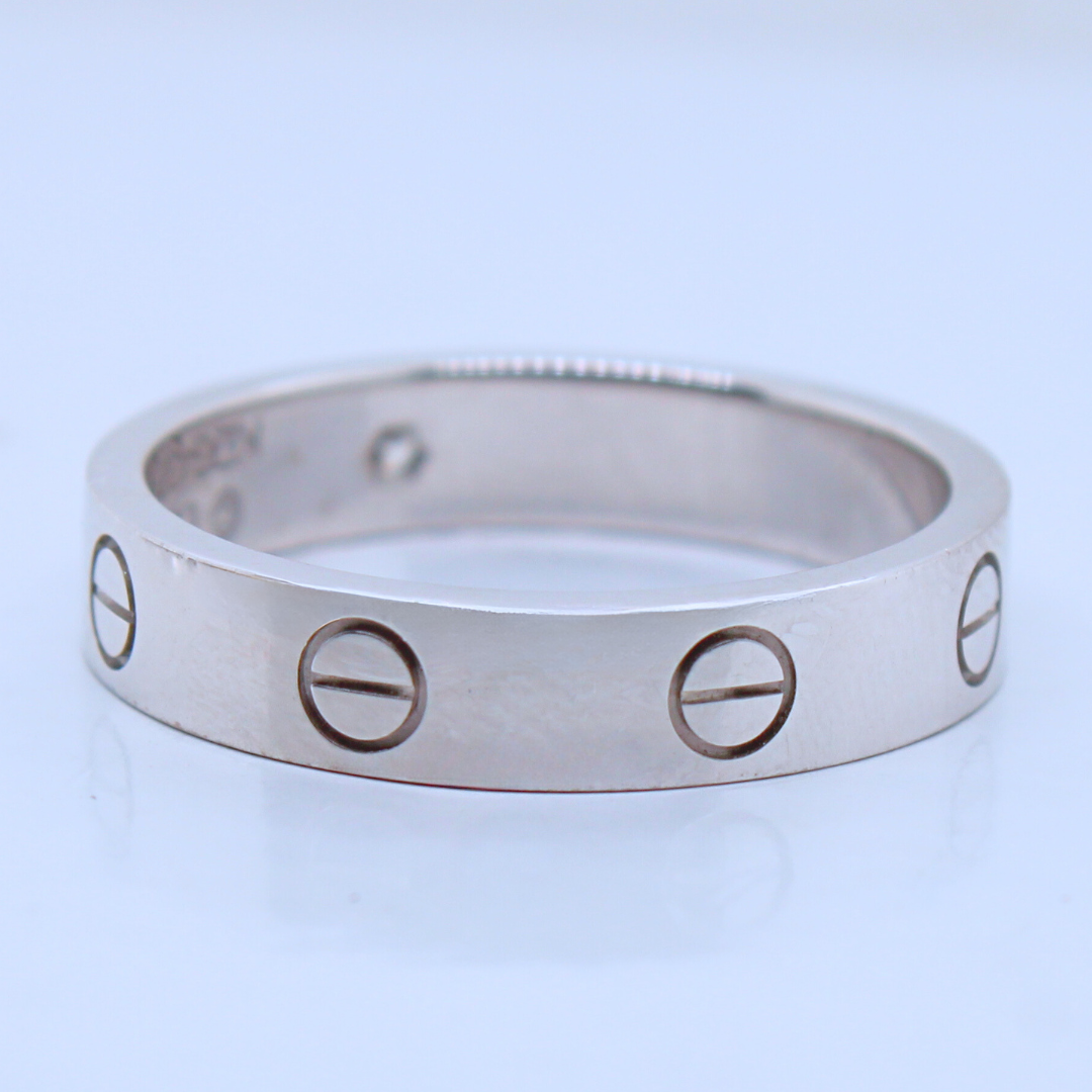 Cartier 18k White Gold Love Wedding Band with 1 diamond