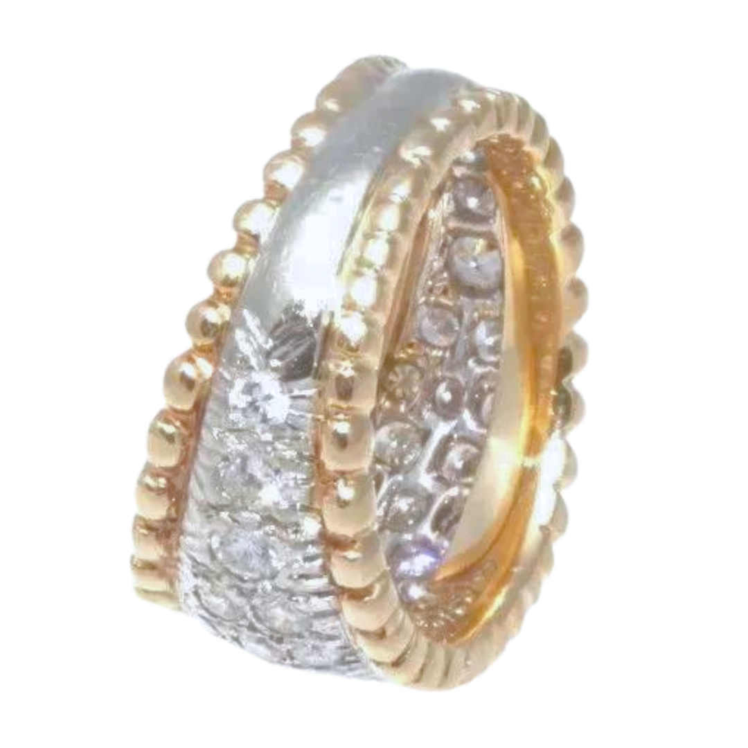 Vintage 14K Yellow & White Gold Diamond Ring 1.25 Cts.