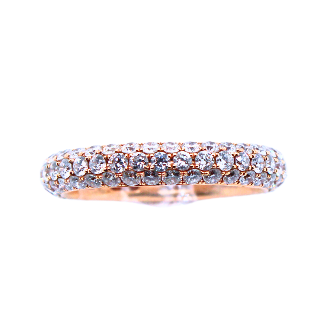 18k Rose Gold Eternity Diamond Ring 1.96 ctw