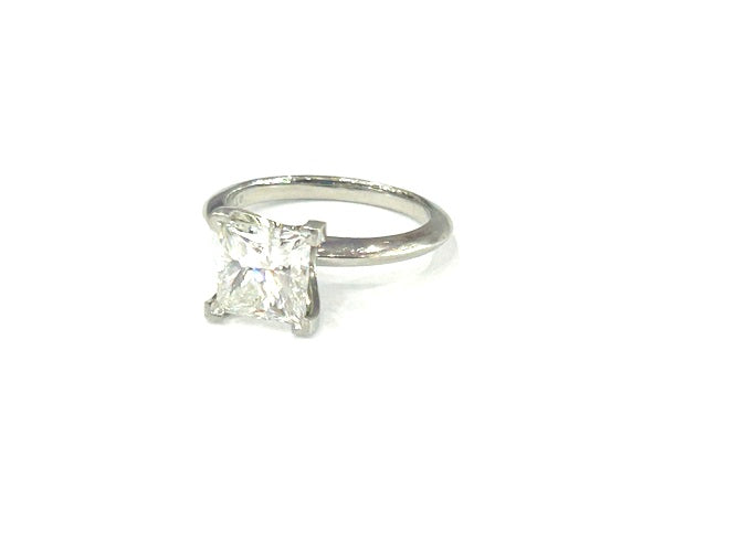 Tiffany & Co Princess- Cut Diamond Engagement Ring in Platinum 2.11 Carats