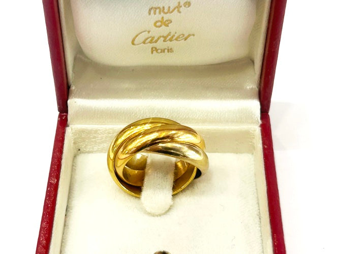 Cartier 18K Yellow/Rose & White Gold Tri-Color Rolling Ring Size 49 13.99 Grams