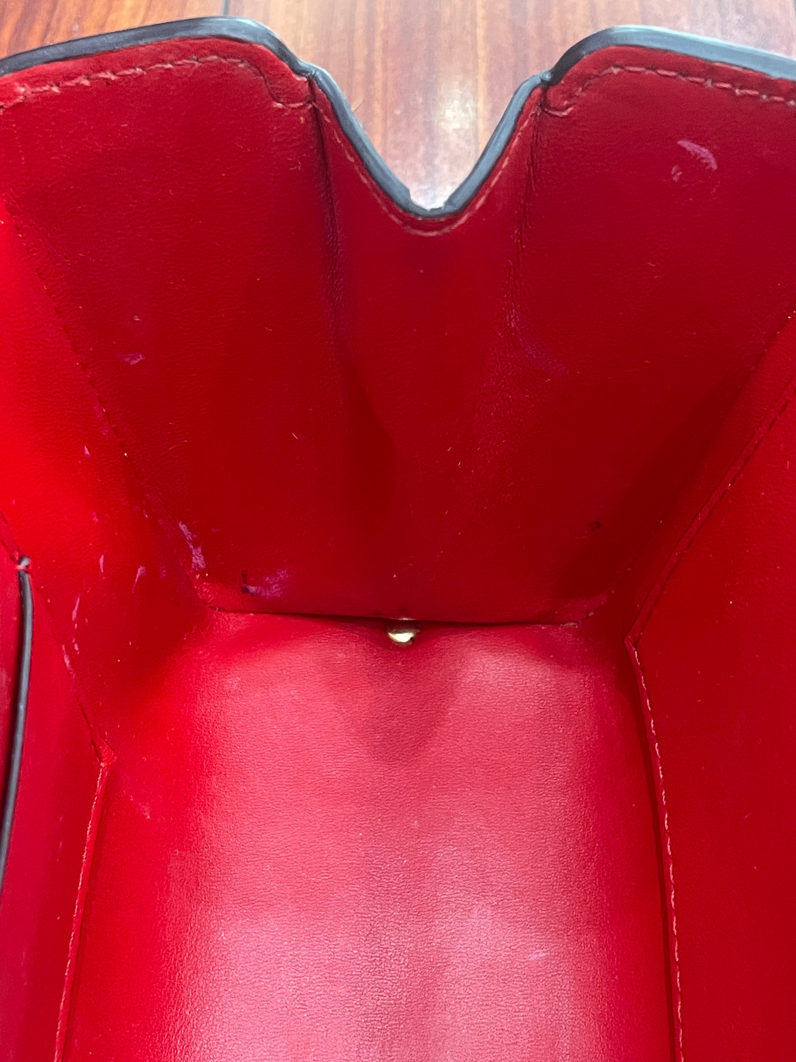 Valentino Off White Leather Rockstud Alcove Top Handle Bag With Strap