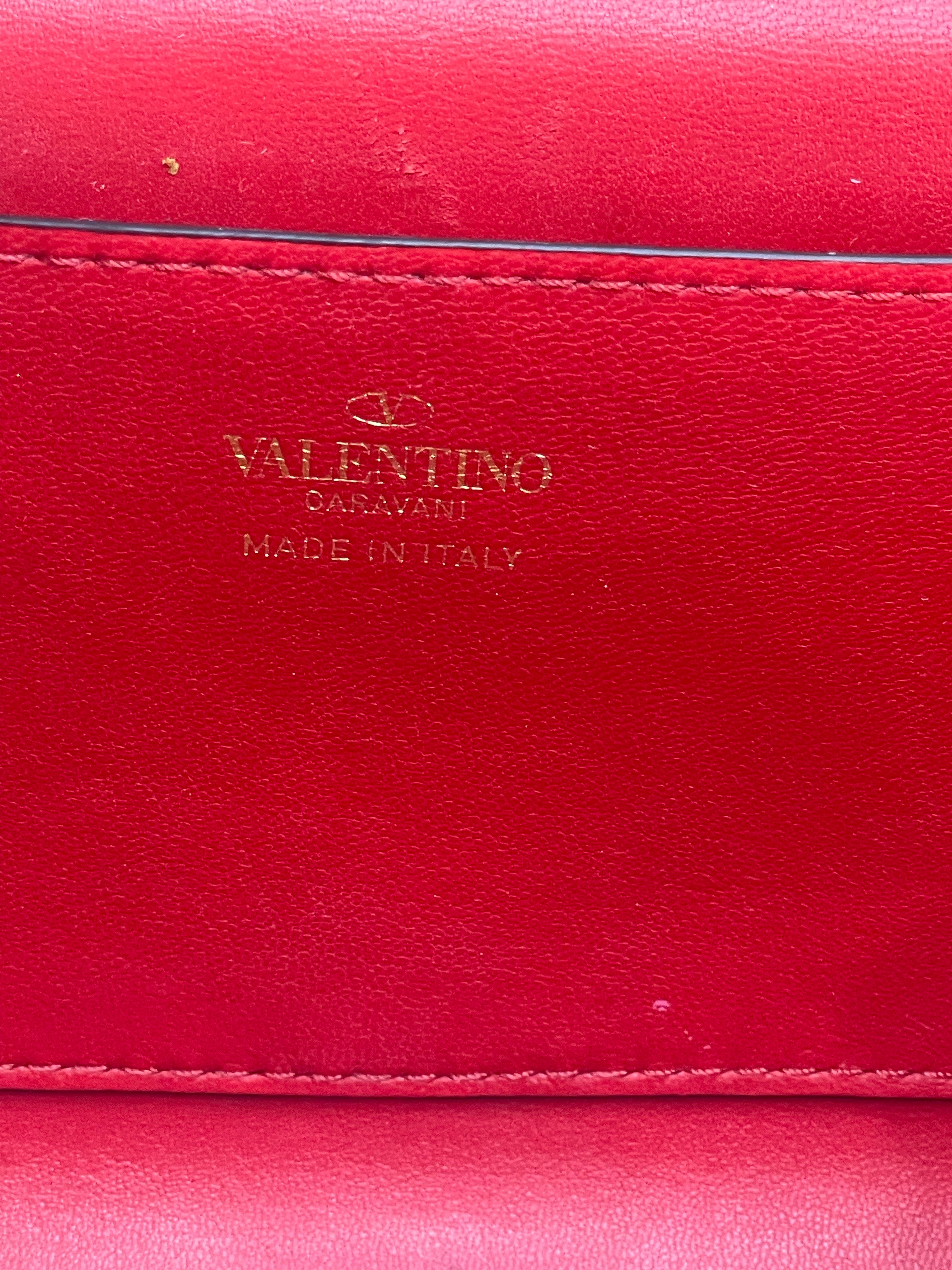 Valentino Off White Leather Rockstud Alcove Top Handle Bag With Strap