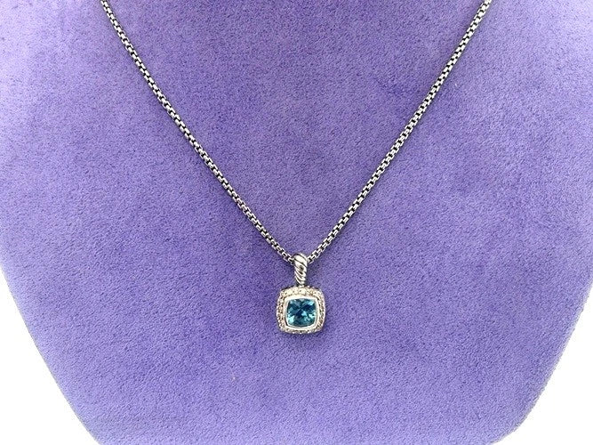 David Yurman Sterling Silver Albion Pave Diamond Pendant Necklace