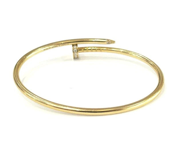 Cartier 18K Yellow Gold Juste Un Clou Small Model W/Diamonds Size 16 W/Papers