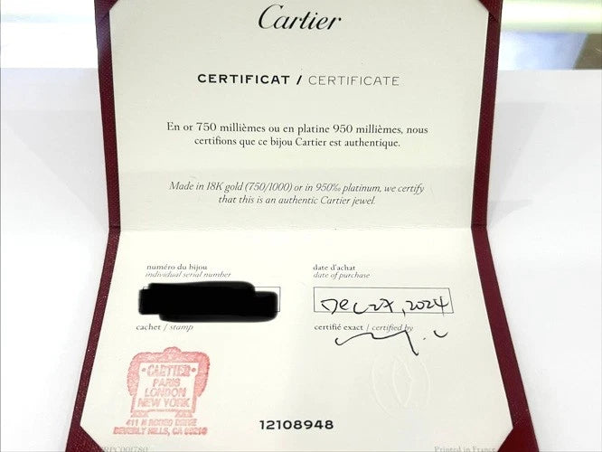 Cartier 18K Yellow Gold Juste Un Clou Small Model W/Diamonds Size 16 W/Papers