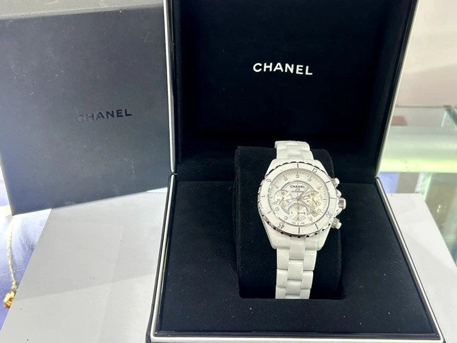 Chanel J12 Chronograph 41MM Diamond Dial Watch with Box & Papers