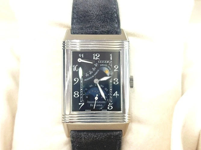 Jaeger-LeCoultre 18K White Gold Reverso Sun Moon Watch W/Box 270.3.63