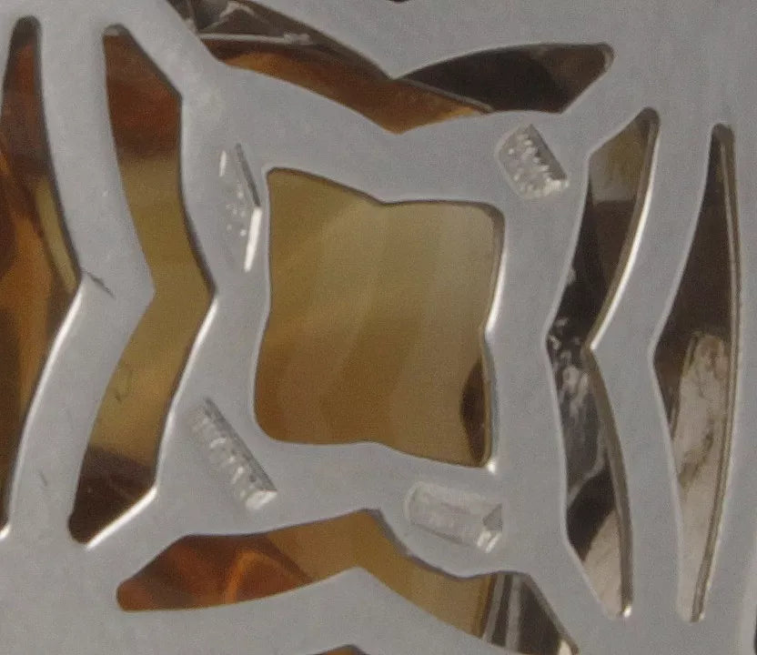 Bulgari Bvlgari 18K White Gold Yellow Citrine Piramide Pendant 15.2 grams